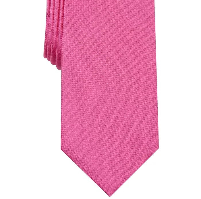 Gravata Alfani Masculina Slim com Textura Sólida Rosa Tamanho Regular
