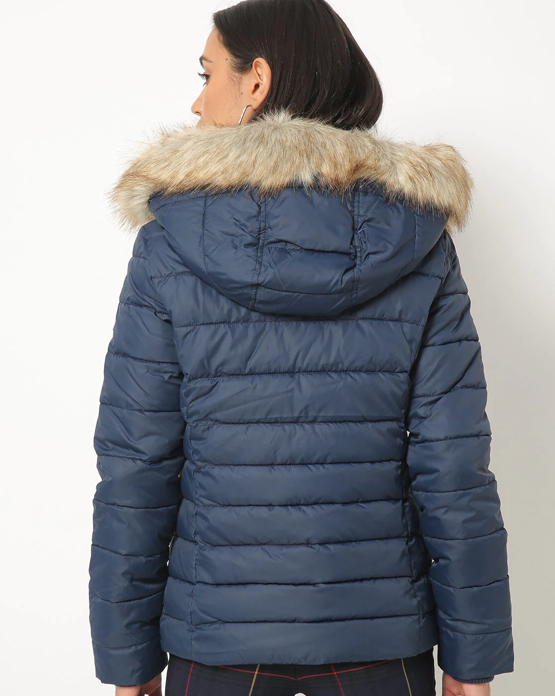 Jaqueta Tommy Hilfiger Feminina Faux-Shearling Azul Tamanho Médio