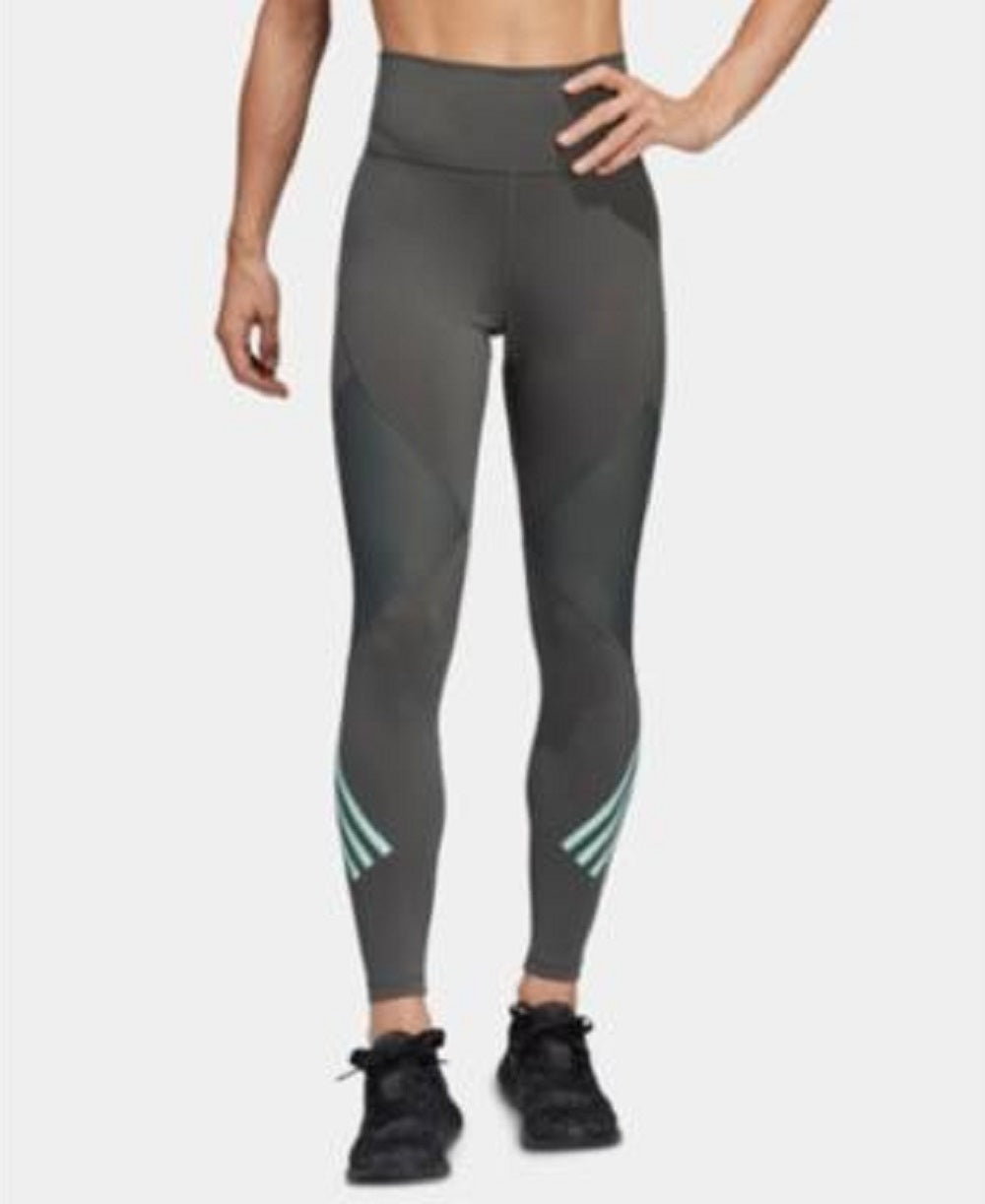 Calça legging feminina Adidas verde cintura alta esportiva tamanho XX-G