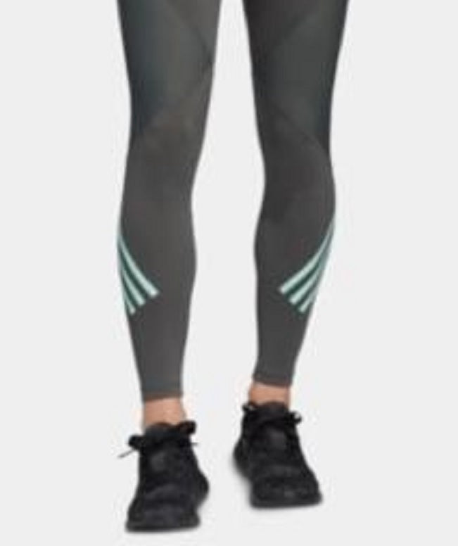 Calça legging feminina Adidas verde cintura alta esportiva tamanho XX-G