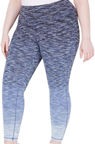 Ideology Women's Space-Dyed Ombre Ankle Leggings Blue Size Medium