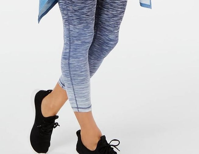 Leggings femininas Ideology Space-Dyed Ombre Ankle Azul Tamanho Médio