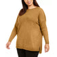 Suéter túnica plus size feminino estilo &amp; co, com frente pequena, tempero e cominho, tamanho 3X