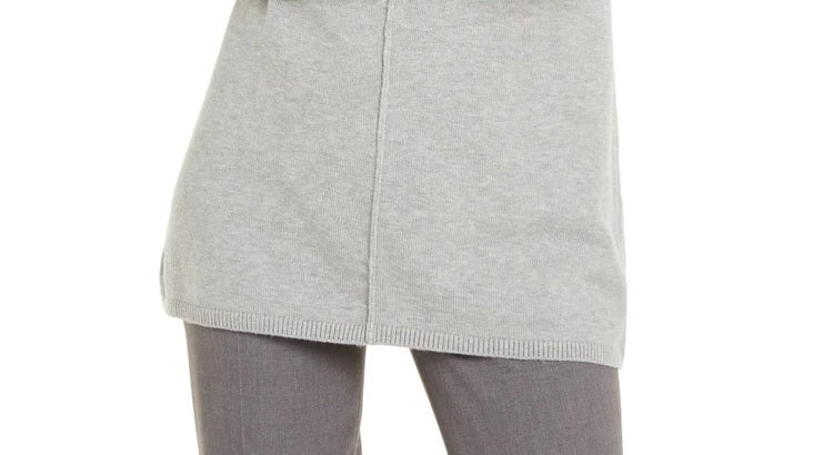 Suéter túnica feminino Alfani com decote em V, cinza, tamanho grande