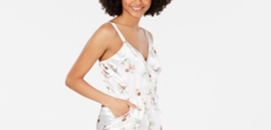 Macacão feminino com estampa contrastante INC International Concepts, tamanho grande, branco