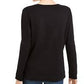 Karen Scott Suéter Feminino Gola Redonda Manga Longa Preto Tamanho Grande
