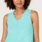 Top Alfani Feminino Petite com Camadas e Gola V Verde Lagoa, Tamanho G