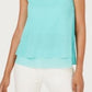 Top Alfani Feminino Petite com Camadas e Gola V Verde Lagoa, Tamanho G