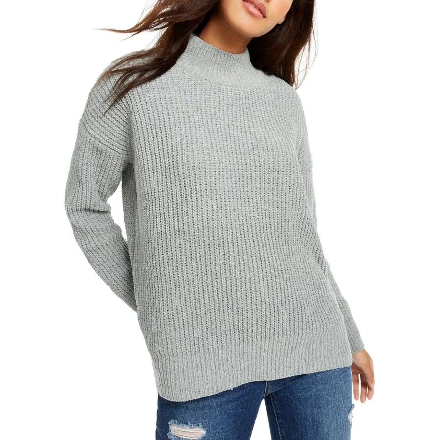 Suéter Hippie Rose Juniors de gola alta em chenille, verde, tamanho pequeno