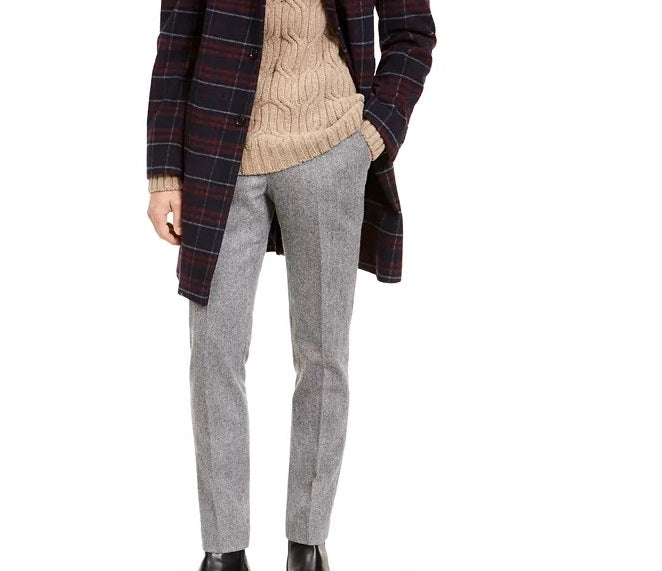 Tommy Hilfiger Masculino Modern-Fit Performance Stretch Flex Plaid Addison Sobretudo Vermelho Tamanho 40 T