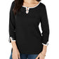 Karen Scott Top Feminino com Acabamento Contrastado Preto Tamanho X-S