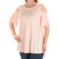 Blusa feminina Alfani com decote frontal e ombros descobertos, rosa claro, tamanho grande