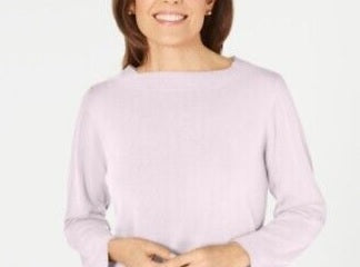 Karen Scott Suéter feminino de manga comprida com gola canoa, rosa, tamanho GG