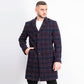 Sobretudo Tommy Hilfiger Masculino Modern-Fit Performance Stretch Flex Plaid Addison Vermelho/Azul Tamanho 36