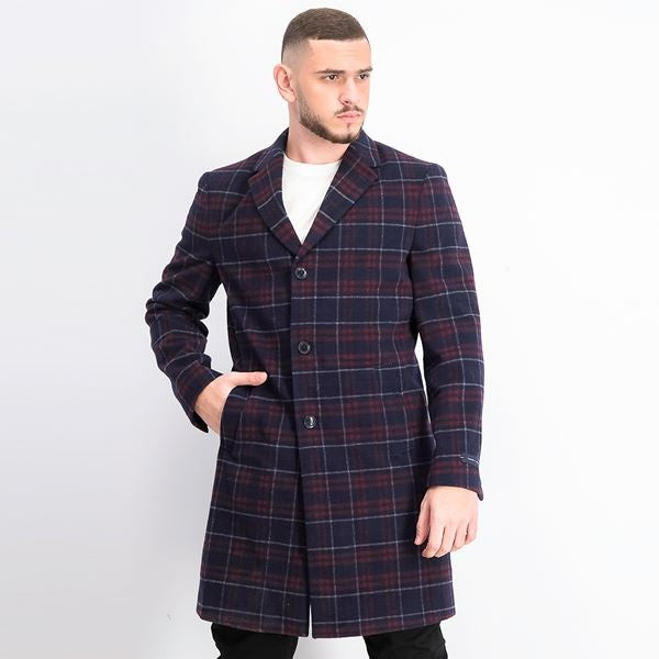 Sobretudo Tommy Hilfiger Masculino Modern-Fit Performance Stretch Flex Plaid Addison Vermelho/Azul Tamanho 36