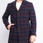 Sobretudo Tommy Hilfiger Masculino Modern-Fit Performance Stretch Flex Plaid Addison Vermelho/Azul Tamanho 36