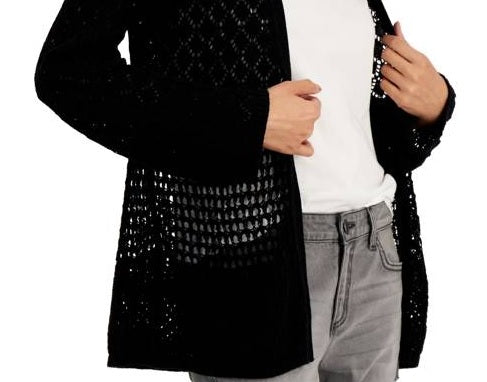 INC International Concepts Suéter Feminino Combo Grande Tie-Dye Tricô Pulôver Preto - Tamanho Grande