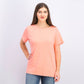 Camiseta feminina Karen Scott de algodão com gola recortada, rosa, tamanho GG