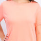 Camiseta feminina Karen Scott de algodão com gola recortada, rosa, tamanho GG