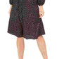 Vestido Calvin Klein Feminino Jacquard com Decote Amarrado e Bolinhas, Preto, Tamanho 12