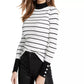 Suéter feminino Guess Rebekah com mangas curtas e gola alta, tamanho pequeno, branco