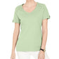 Karen Scott Blusa Feminina com Ombros Abertos e Decote em V, Verde, Tamanho XS