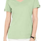 Karen Scott Blusa Feminina com Ombros Abertos e Decote em V, Verde, Tamanho XS