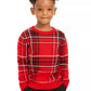 Charter Club Little Boys Xadrez Família Suéter Vermelho Tamanho 3T REG