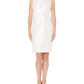 Vestido justo com estampa de folhas Kasper feminino, branco, tamanho 14