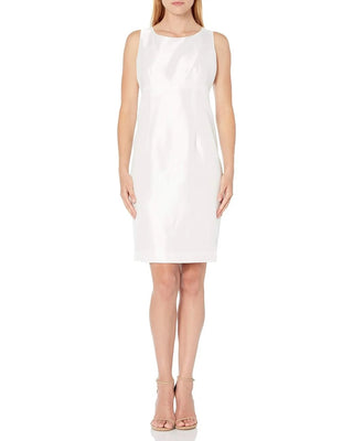 Kasper Women's Leaf-Print Sheath Dress White Size 14