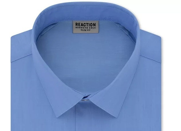 Camisa social masculina Kenneth Cole Reaction Slim Fit Azul Tamanho G