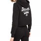 Dickies Moletom com capuz feminino de algodão com logotipo, preto, tamanho X-S