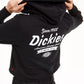 Dickies Moletom com capuz feminino de algodão com logotipo, preto, tamanho X-S