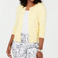 Cardigan feminino de manga comprida com botões frontais, amarelo, tamanho extragrande, Charter Club