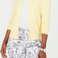 Cardigan feminino de manga comprida com botões frontais, amarelo, tamanho extragrande, Charter Club