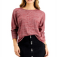 Blusa feminina estilo &amp; co com manga dolman mesclada, vermelha, tamanho grande
