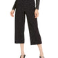 Calças culotte Alfani Femininas de Jacquard com Pernas Largas e Punhos Pretos Tamanho Grande