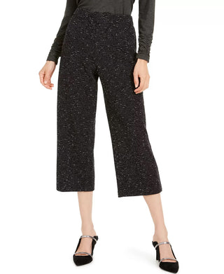 Calças culotte Alfani Femininas de Jacquard com Pernas Largas e Punhos Pretos Tamanho Grande