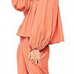 Blusa feminina de manga comprida com decote redondo e joia Free People, tamanho XS