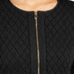 Suéter acolchoado feminino Charter Club Petite com zíper frontal, preto, tamanho PL
