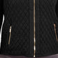 Suéter acolchoado feminino Charter Club Petite com zíper frontal, preto, tamanho PL