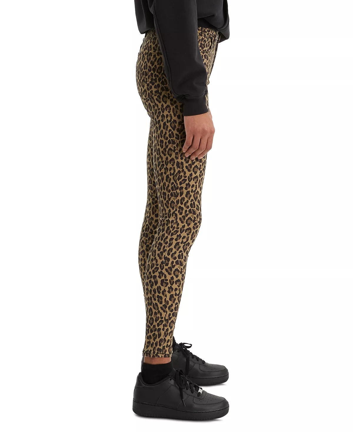 Calça jeans super skinny Levi's 720 com estampa animal feminina, marrom, tamanho 28