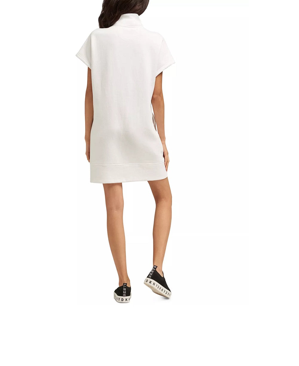Vestido feminino DKNY Sport Shadow-Logo, branco, tamanho médio