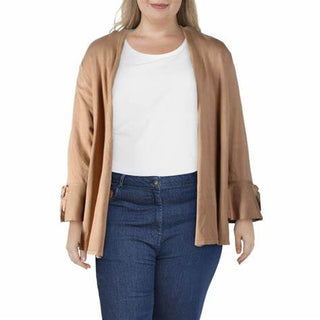 Cardigan feminino Alfani com mangas amarradas, dourado, tamanho XX-G