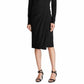 Vestido midi de manga comprida e decote em V Ralph Lauren feminino, preto, tamanho 10