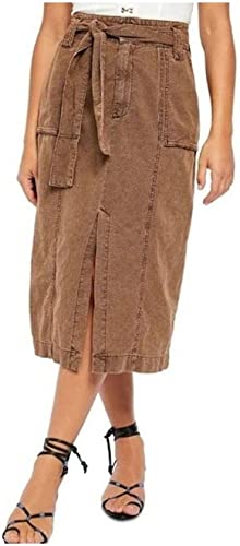 Saia midi feminina Catching Feelings da Free People, marrom, tamanho 6