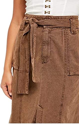 Saia midi feminina Catching Feelings da Free People, marrom, tamanho 6