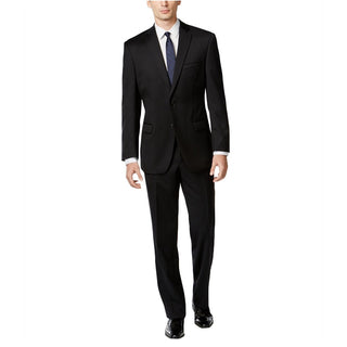 Terno formal masculino Calvin Klein Modern Fit com dois botões, preto, tamanho 42