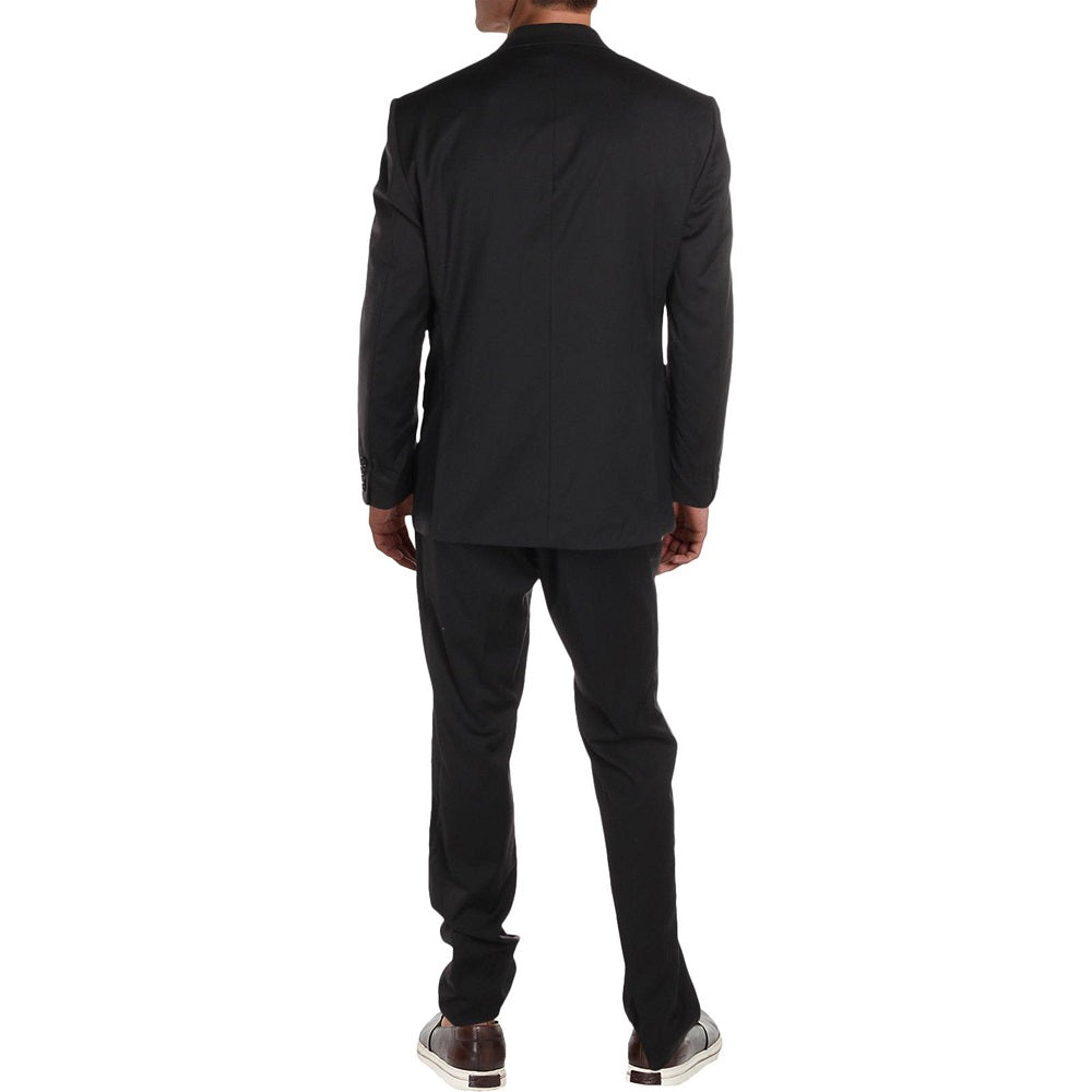 Terno formal masculino Calvin Klein Modern Fit com dois botões, preto, tamanho 42