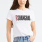 Camiseta feminina Levi's de algodão Shanghai com estampa gráfica, branca, tamanho médio